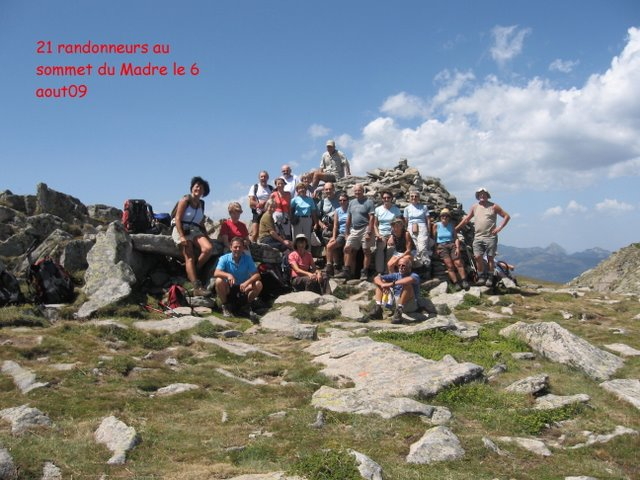 21 randonneurs au sommet du Madre le 6 aout09